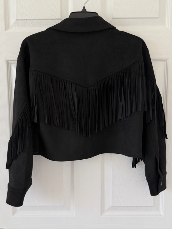 Forever 21 Jackets & Blazers - Women's Black Fringe Faux Suede Jacket